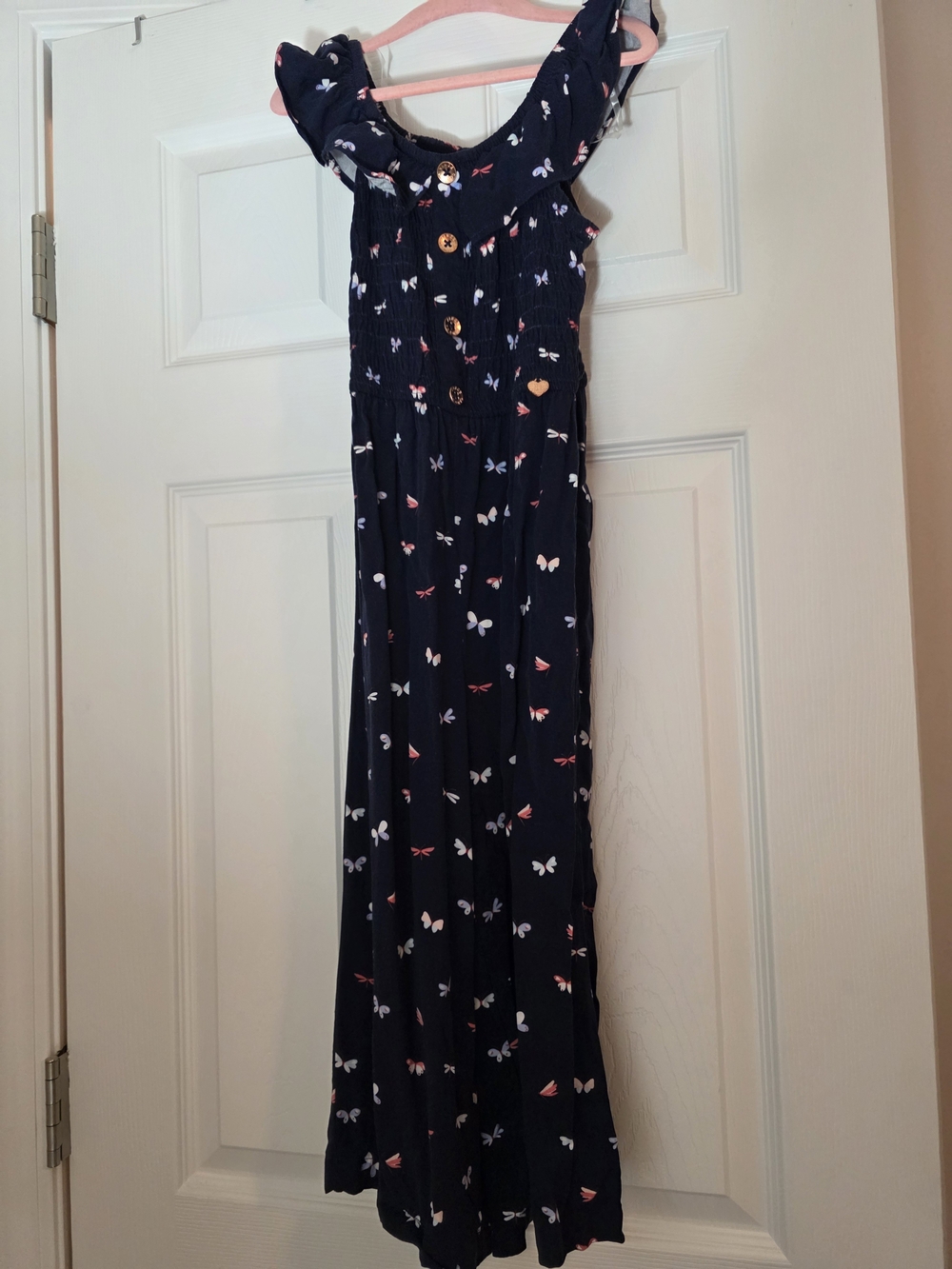 Vince Camuto Navy Butterfly-Print Romper